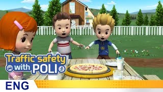 Trafficsafety With Poli .Outlaw On The Sidewalk