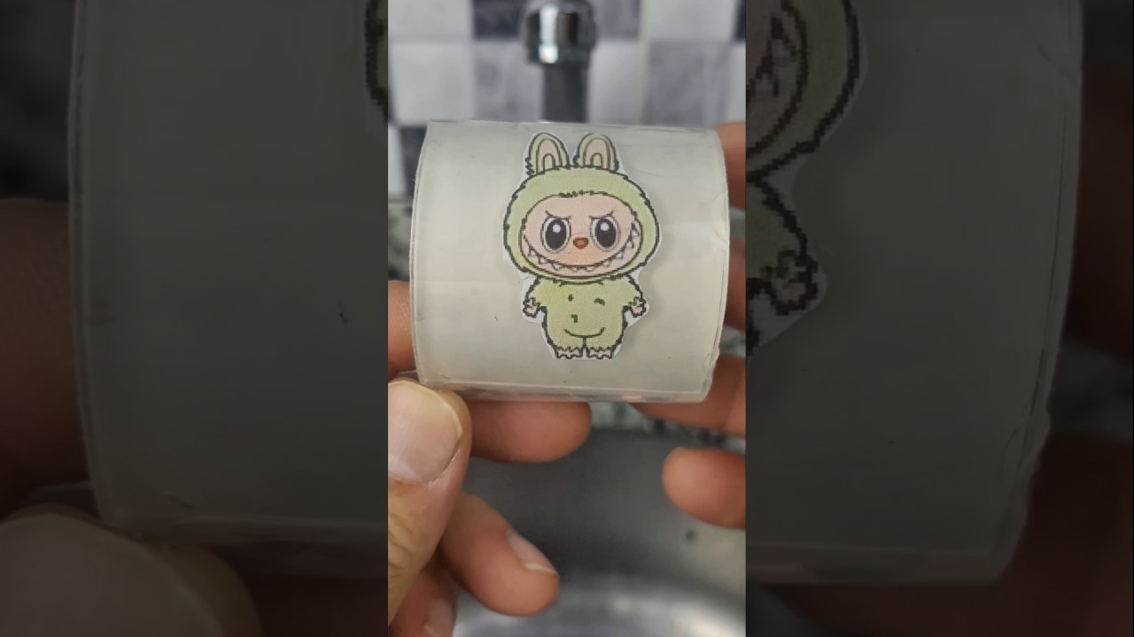 Green Labubu Glitter Nanotape Waterballloon 