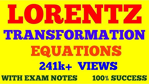 LORENTZ TRANSFORMATION EQUATIONS & IT