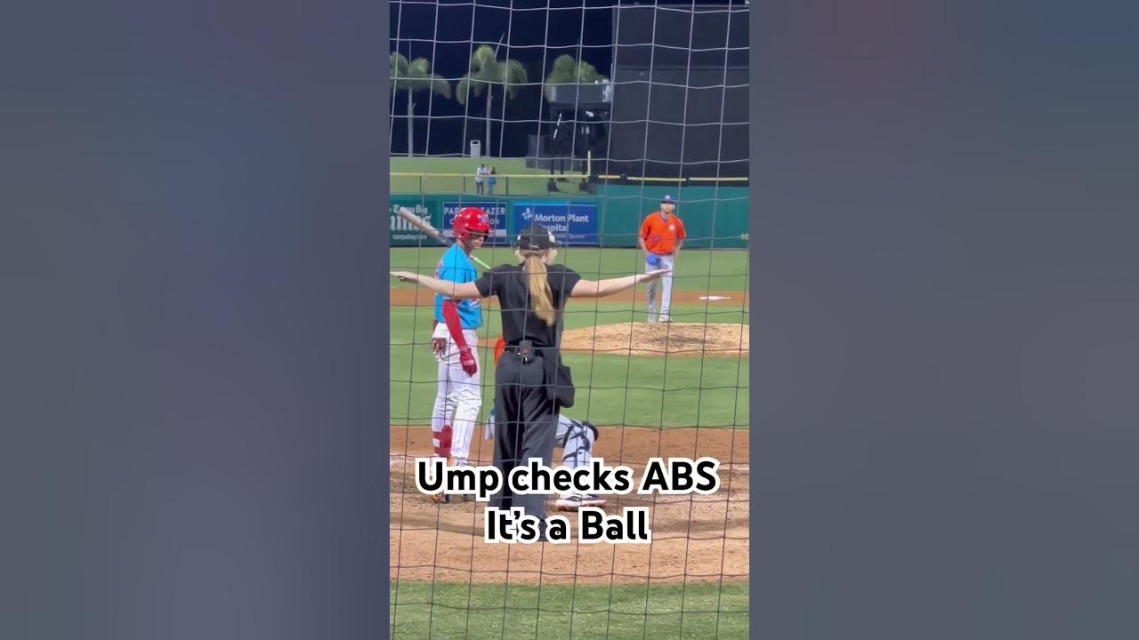 The Automated Ball Strike system. Ump calls ball, pitcher appeals. Ump