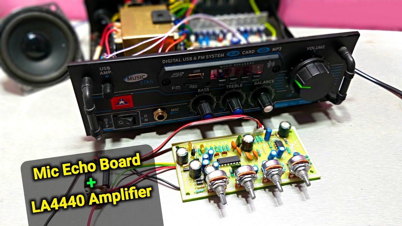 LA4440 Amplifier में 4 चैनल Echo Mic Board का कनेक्शन करना सीखें