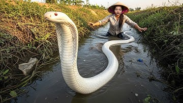 cuộc gọi khẩn cấp khi phát hiện rắn hổ mang cực độc | thôn nữ đối đầu rắn  độc sống dưới mương nước