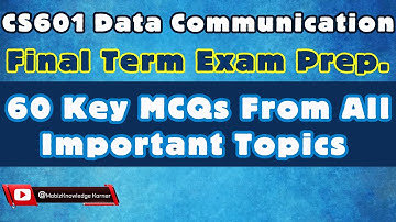 CS601 Final Term Exam Prep. 2025 | 60 Essential MCQs From Important Topics | Data Communication