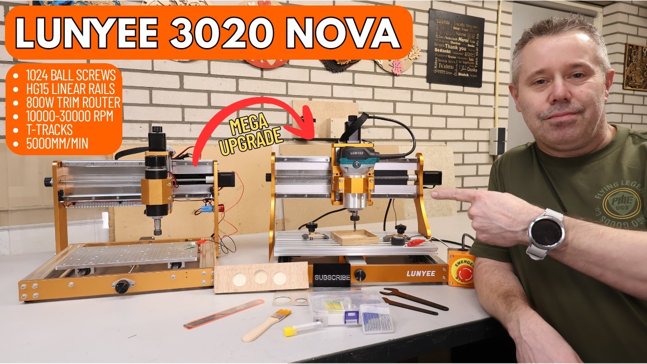 LUNYEE 3020 NOVA Desktop CNC | HG15 Dual Linear Rails and 1204