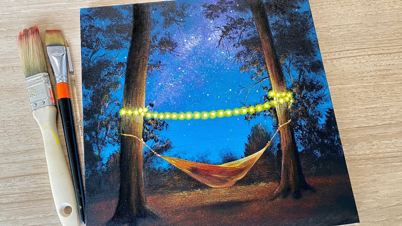 How To Paint Let's Go Camping Acrylic Painting Tutorial