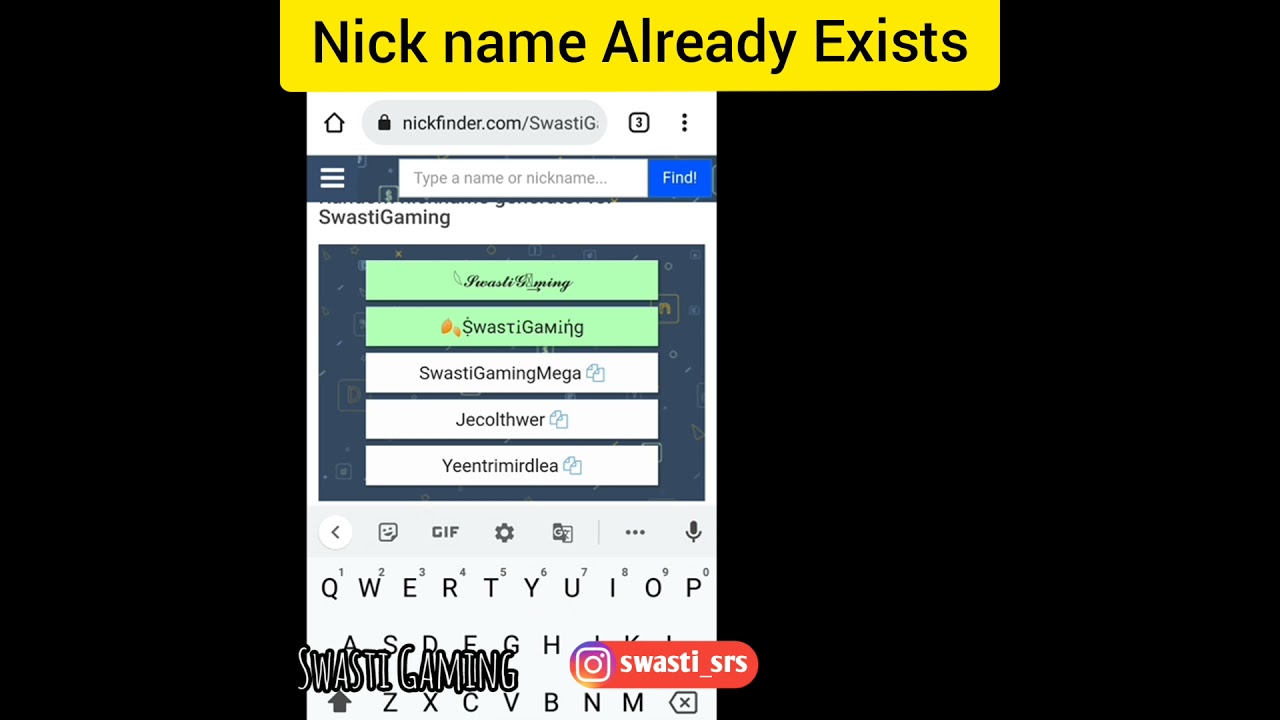Nick Name Already Exists Problem Solve 