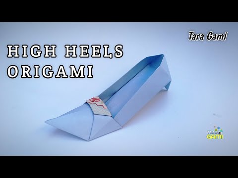 Simple Paper High Heels Origami / High Heels from Paper Folding / Easy Origami Shoes Parodi Version