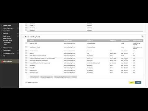 Grade Center Organization