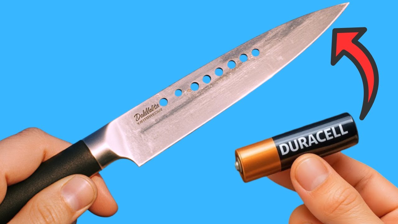 Only 1 Minute! Sharpen Your Knife Like a Razor Using an Old Battery ...
