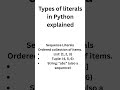 Sequence Literals #python3 #python #pythonprogramming