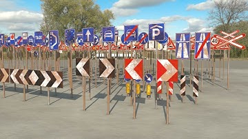 European Sereet Signs English - 3D Models