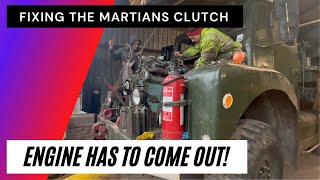 We remove the engine in our ex military leyland martian recovery truck to fix the broken clutch