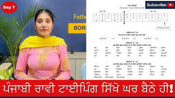 How to start Punjabi (Raavi Font) Typing at Home | Raavi Typing | Seventh Day | Seventh Lesson