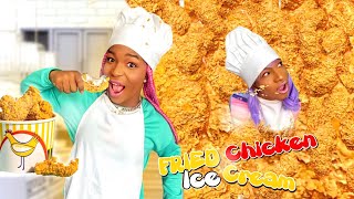 Cooking with Cece and Lele | Fried Chicken Ice cream!!