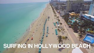 Surfing in Hollywood Beach