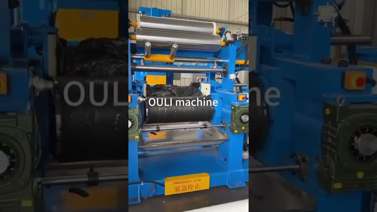 Rubber mixing mill with safety ring,open two roll mill with stock blender