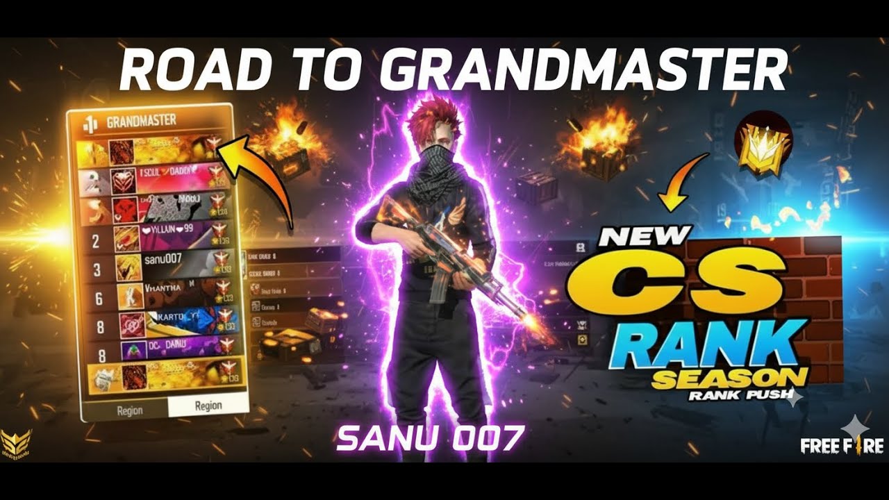 FREE Fire Live CSR Rank Push to GRANDMASTER Top 1? - YouTube