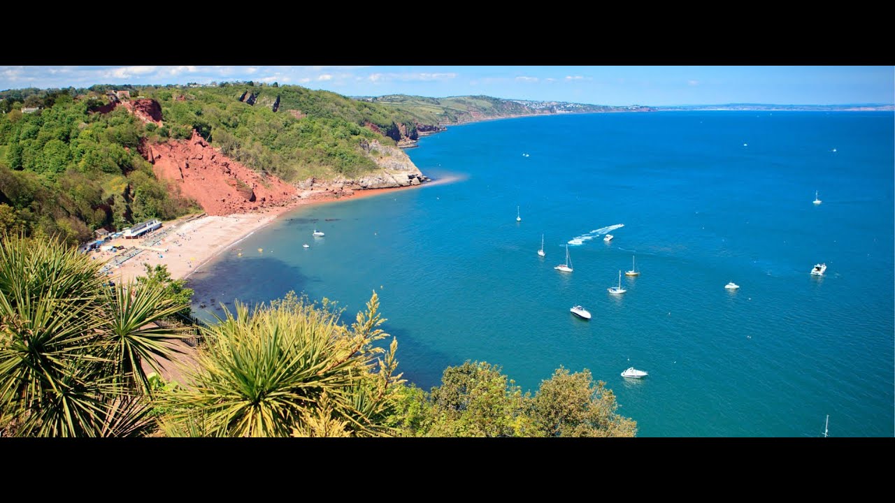 4K drone flight, Beautiful Babbacombe Downs, Torquay, Devon UK. DJI mini 2.