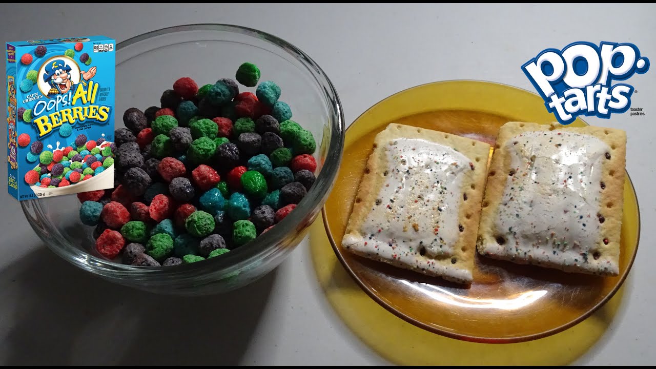 Capn Crunchs Oops All Berries And Blueberry Pop Tarts Asmr Mukbang Youtube