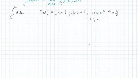 Evaluate the definite integral by the limit definition. ∫_2^6 8 d x
