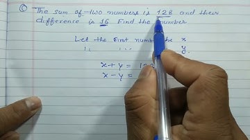 The sum of two numbers is 128 and their difference is 16 .Find the numbers