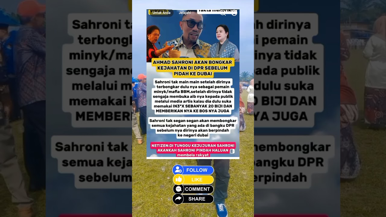 VIRAL ‼️ AHMAD SAHRONI AKAN BONGKAR KEJAHATAN DPR SEBELUM PINDAH KE DUBAI 