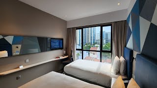 Holiday Inn Express Singapore Serangoon, Standard queen room, room tour, Singapore @AllHotelReview