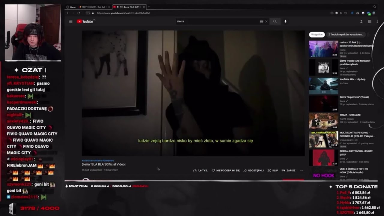 Multi słucha "$ierra - Bla Bla" [Official Video] + wyjaśnia widzów z czatu
