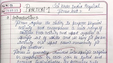 Physical Education Practical File || Practical -1 SAI Khelo India Physical Fitness Test || CBSE