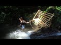 Bushcraft Outdoor - Make Relax Swings on the Water, Survival Alone in the Rainforest Ep.2