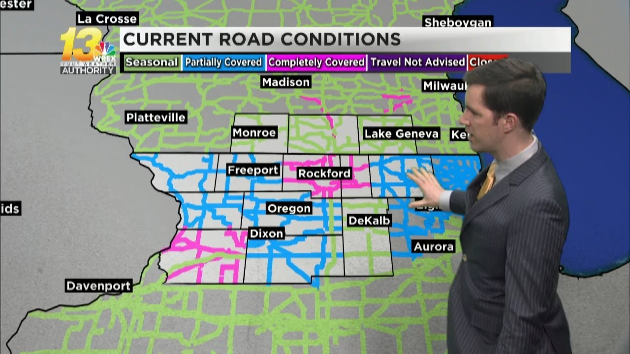 Snow showers cause slick roads this evening - YouTube