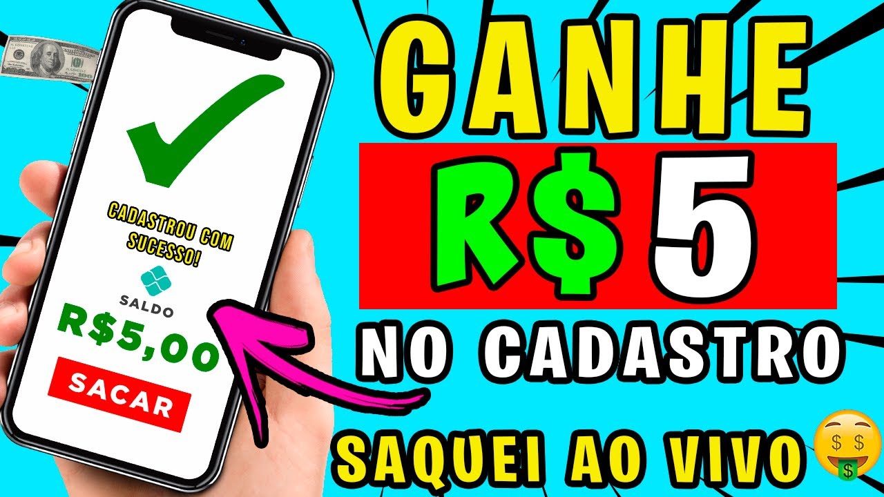 🤑SAQUEI AO VIVO🤑CADASTRE E GANHE R$5 NA HORA VIA PIX – APP PAGANDO NO CADASTRO – CADASTROU GANHOU