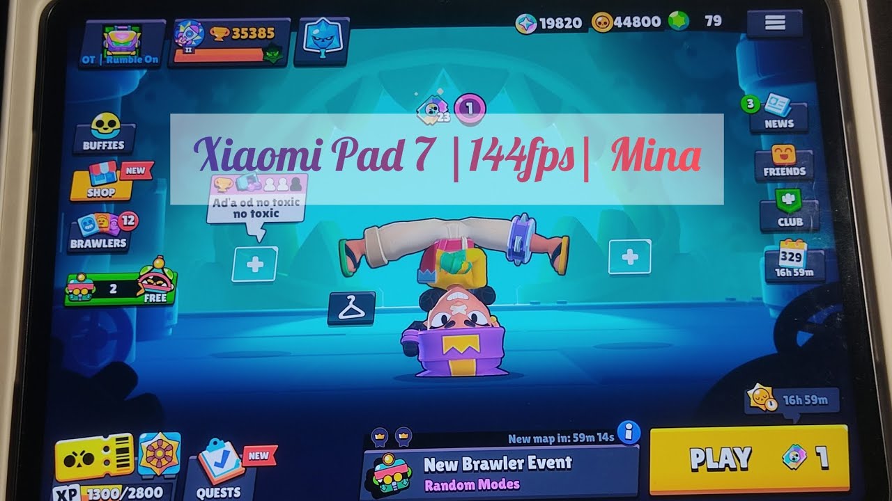 XIAOMI PAD 7👑MINA 144 FPS | Hand Cam | Brawl Stars