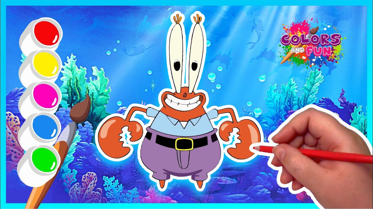 Mr. Krabs from SpongeBob How to draw and paint? - Colors and Fun #173 ...