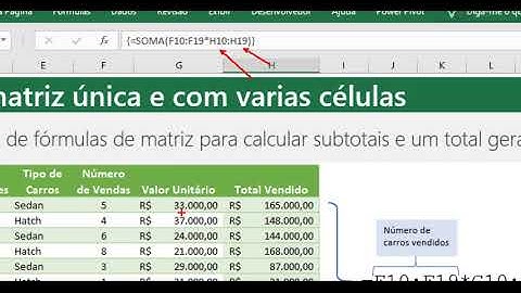 Fórmulas de Matriz Única e com várias células | Formula Matricial