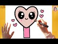 How to Draw Cute Heart ❤️ Ice Cream ???? Easy Love Ice Cream Drawing For Kids and Toddlers 