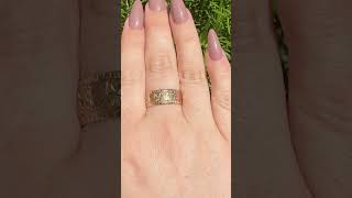 Antique 9ct Rose Gold ‘Heart & Ivy’ Wide Pattern Ring - Kinsey Brothers & Patrick, Birmingham