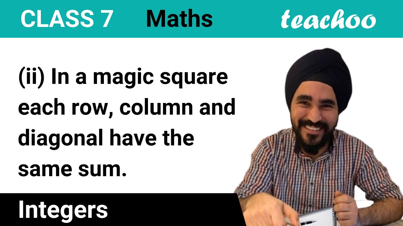 In a magic square each row, column, diagonal have same sum (ii ...