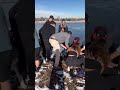 He jumped into a frozen lake to rescue a dog that had fallen through the ice #puppy #pets #fyp