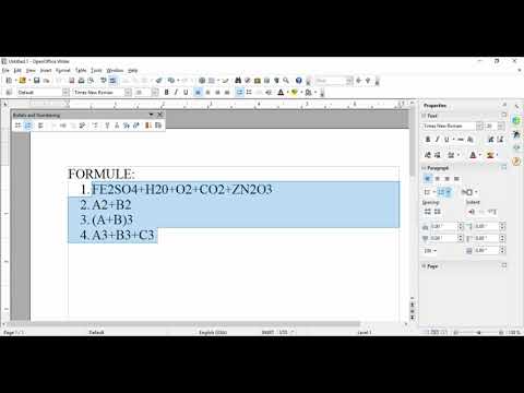 Subscript and Superscript in OPEN OFFICE(WRITER)
