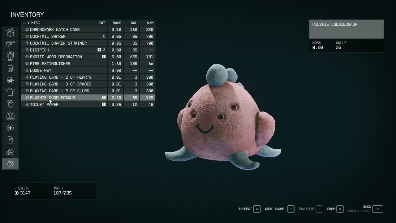 Starfield Messing around in my spaceship Plushie captain
