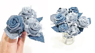 Превратите старые джинсы в красивые цветы | Удивительные идеи поделок из джинсовой розы 