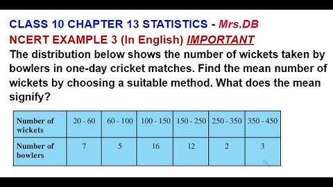 CLASS 10 | CHAPTER 13 | STATISTICS | EXAMPLE 3 | Mrs.DB | IMPORTANT | NCERT | In English