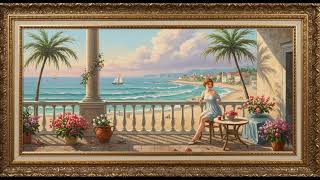 Frame TV Art - Framed Art Background: Mediterranean Balcony at Sunset screenshot 4