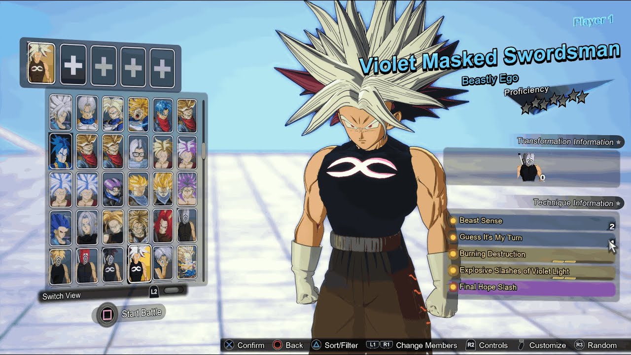 Dragon Ball Sparking Zero - Violet Masked Swordsman VS Teen Gohan Black SSJ Rose