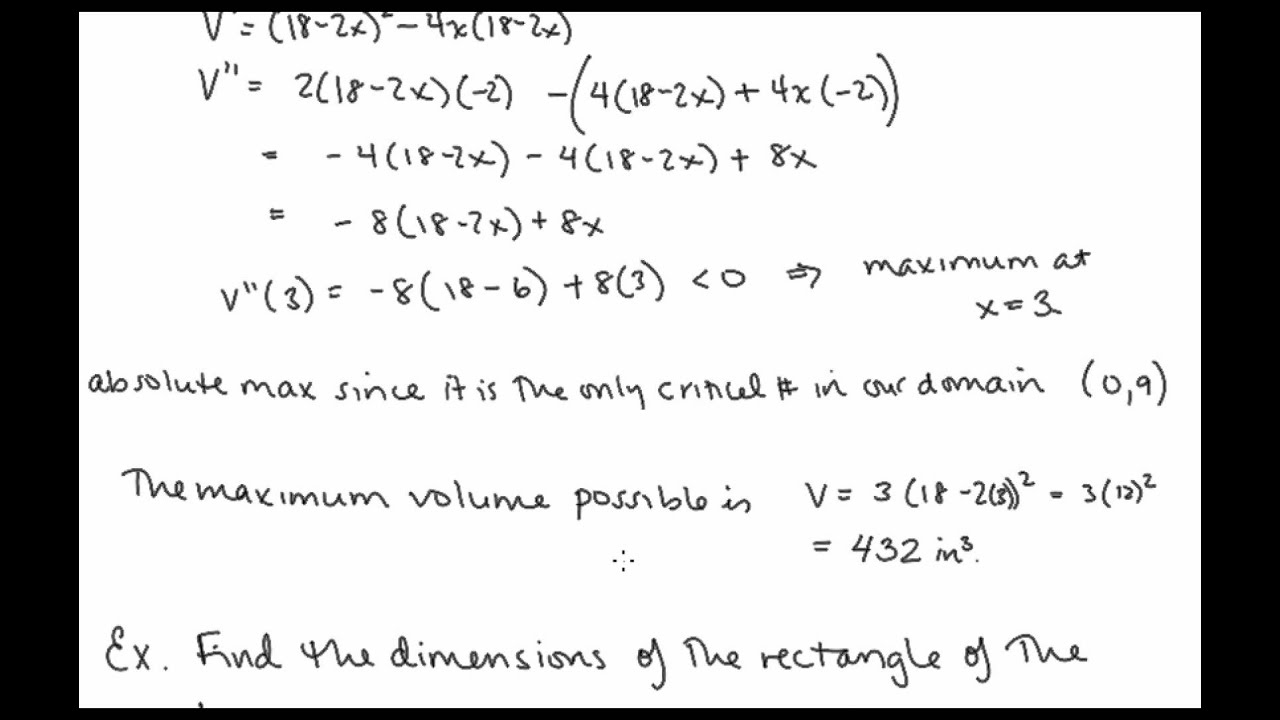 Calc I Lesson 21 Optimization YouTube Calc i lesson 21 optimization youtube