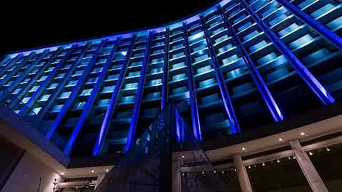Athens Hilton  25.3.2021 in Greek Colors ~ 200 Years Anniversary of 1821 Revolution