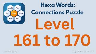 Hexa Words Level 161-170  🧩 | Sort Associations Word Puzzle | SolutionGuruji 🎮