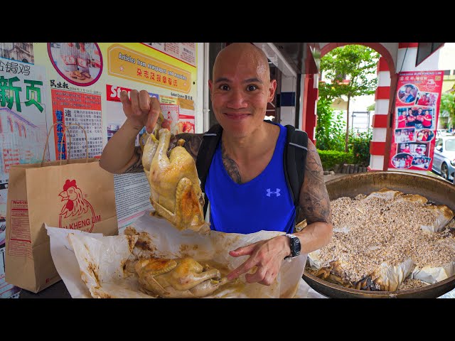 Malaysia Street Food Tour in Ipoh - EATING WHOLE CHINESE BAKED SALTED CHICKEN + TRYING WHITE COFFEE class=