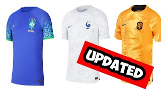 All 32 World Cup 2022 Kits (Home &amp; Away)